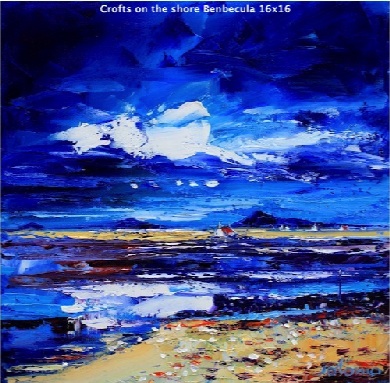 Crofts on the shore Benbecula 16x16  SOLD